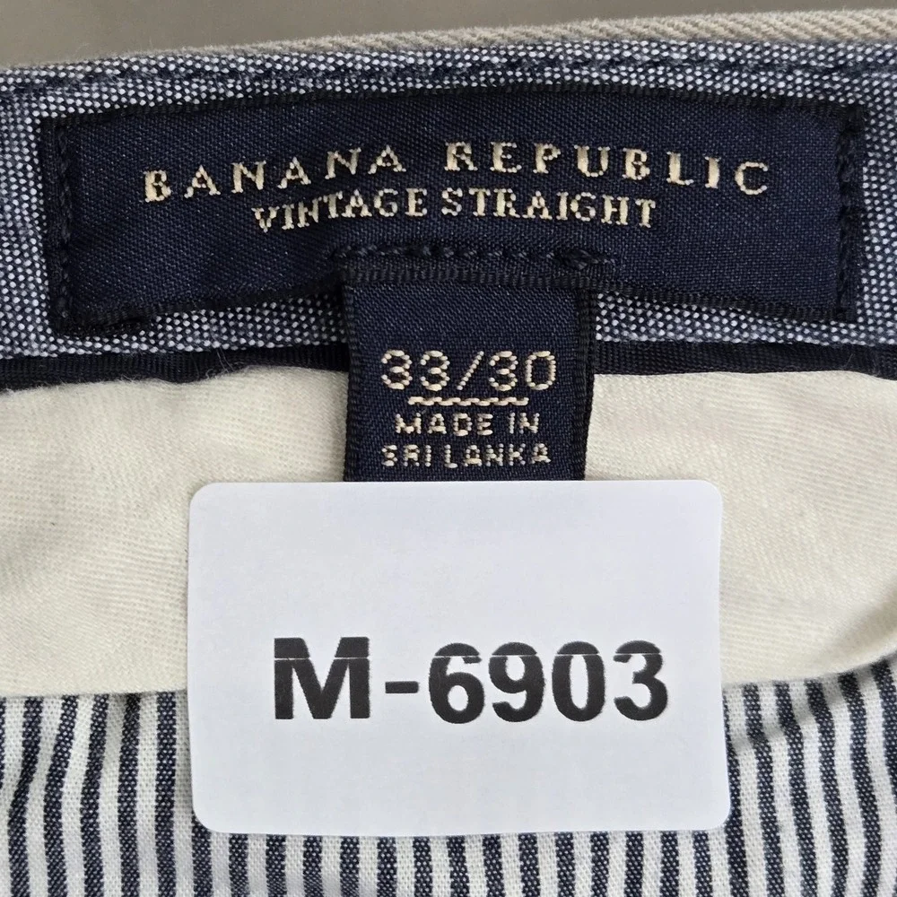 Banana Republic Men Pants 33x30 Beige Vintage Straight‎ Button 28